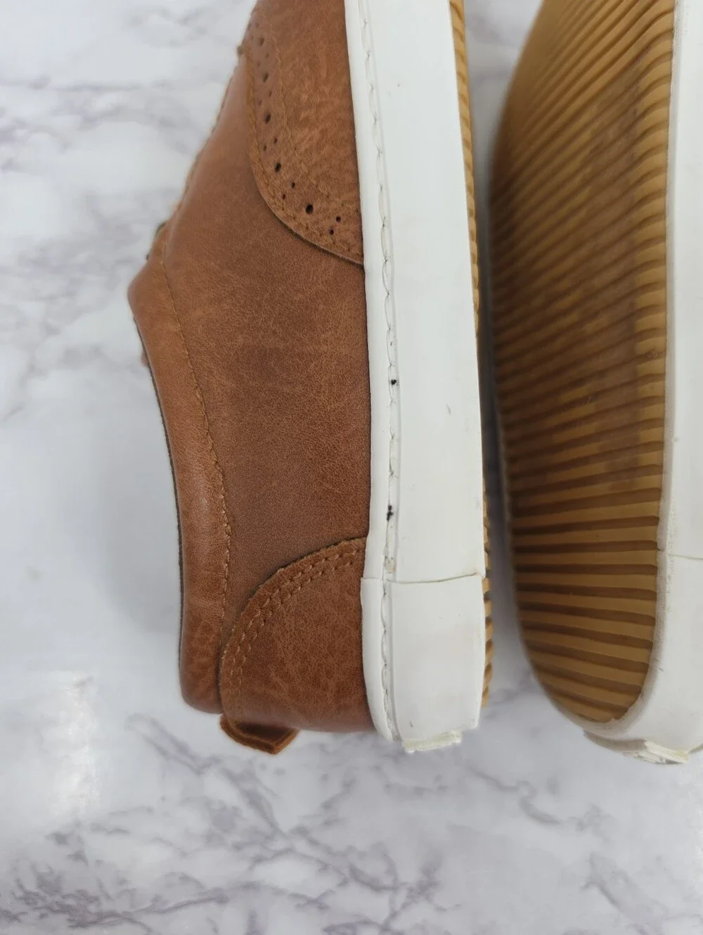 Old Navy Dressy Cognac Brown Brogues Sneakers Tennis Shoes Boys Toddler Size 11